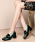 Gloss Chain Accent Loafers